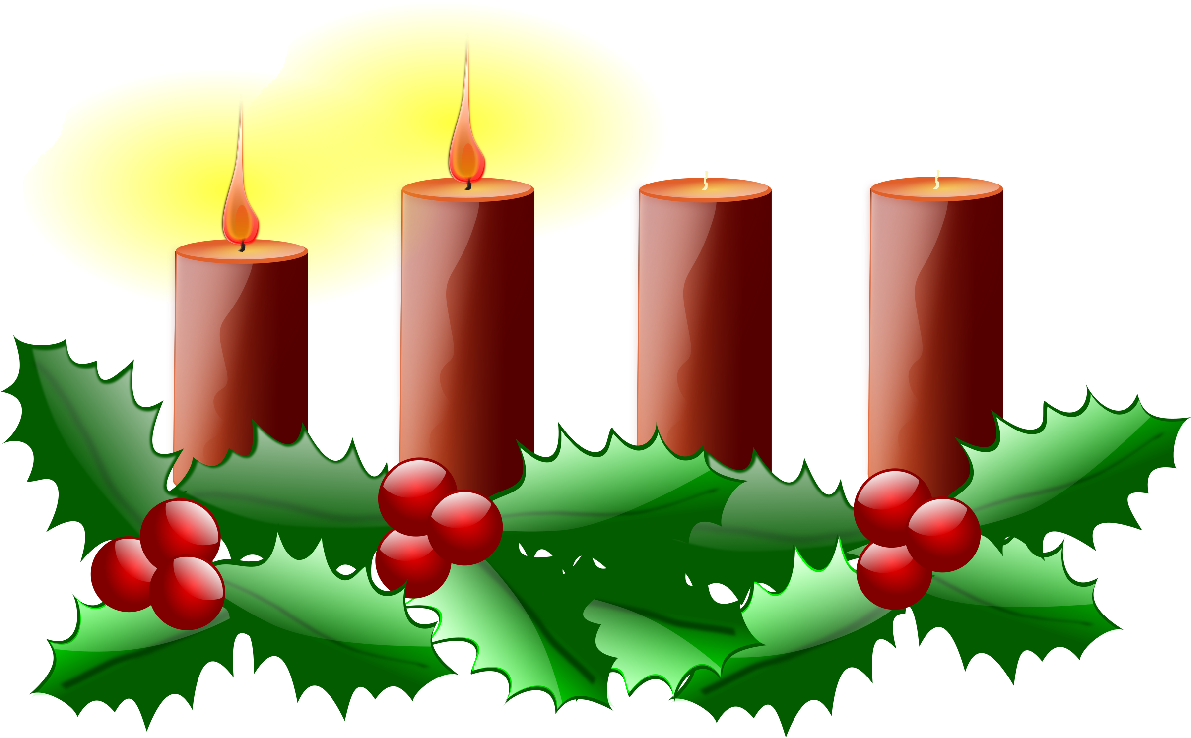holly clipart 2 candle