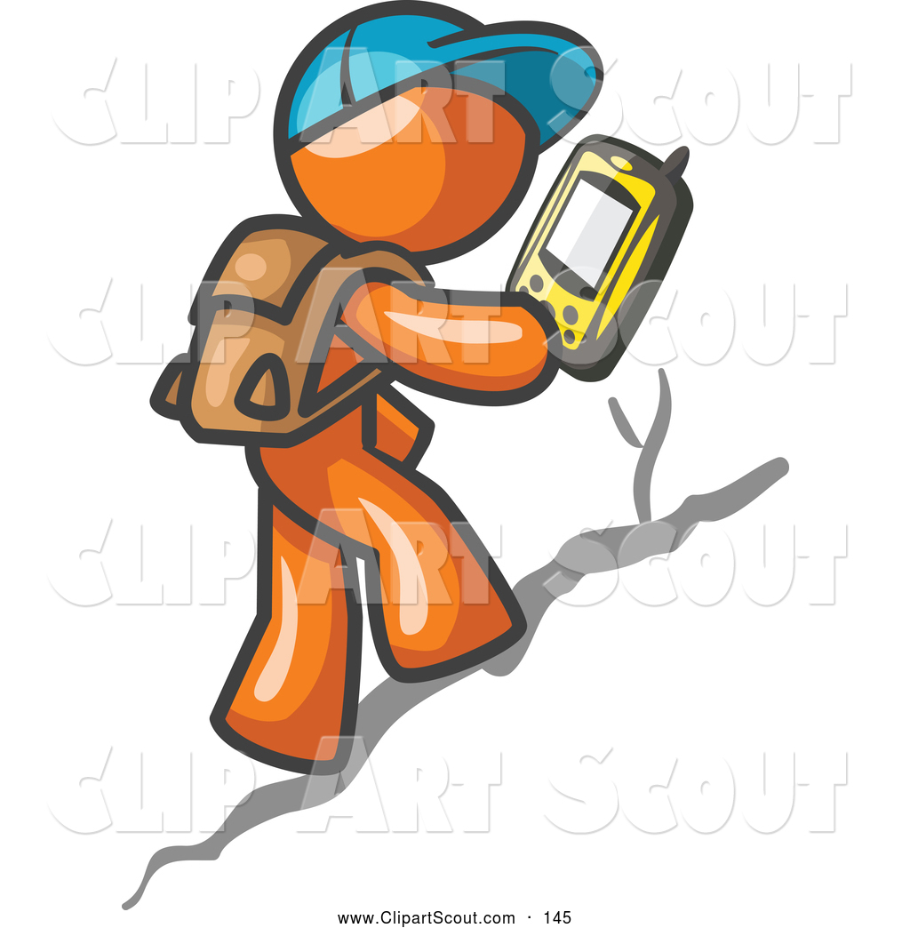 Of a geocaching orange. Adventure clipart hiker