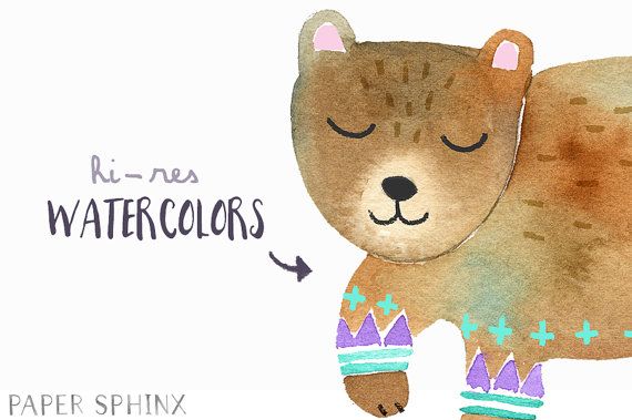 Adventure clipart woodland. Watercolor tribal animals fall