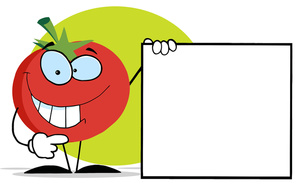 Advertising clipart. Sign image tomato with