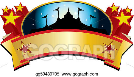Vector illustration circus tent. Advertising clipart banner