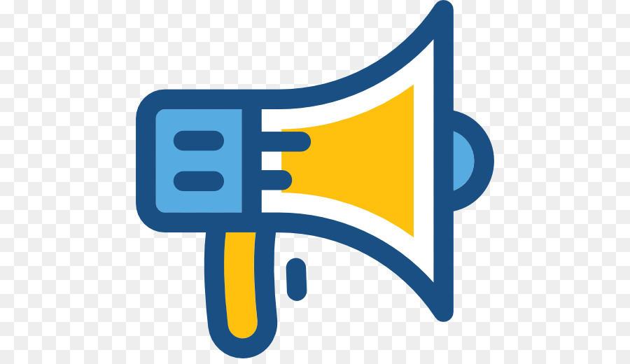 Megaphone clipart advertising. Yellow background blue 