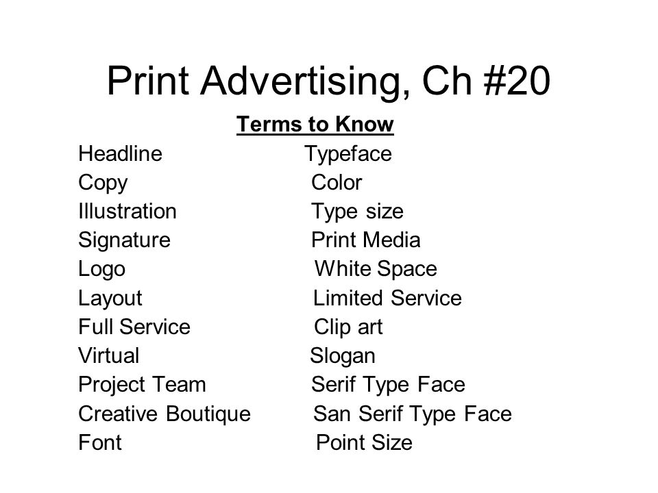Advertising clipart print media. Ch terms to know