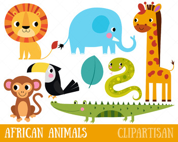 Africa clipart animal. Cute african animals clip