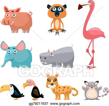 Africa clipart colored. Eps illustration african animals