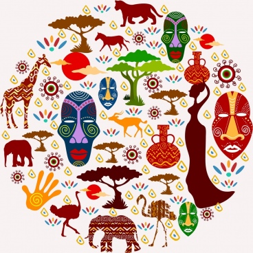 Africa clipart colored. Flat color business icons