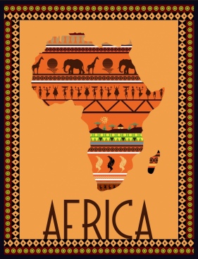 Map free vector download. Africa clipart colored