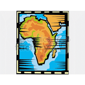 Africa clipart colored. Map of royalty free