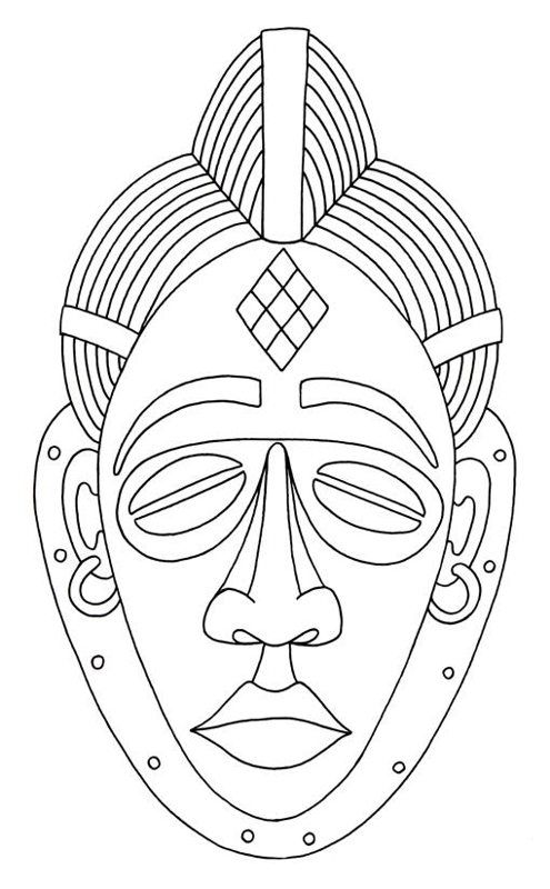 Africa clipart easy. African mask drawings this