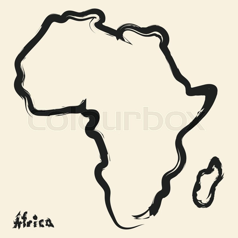 Map of drawing at. Africa clipart easy