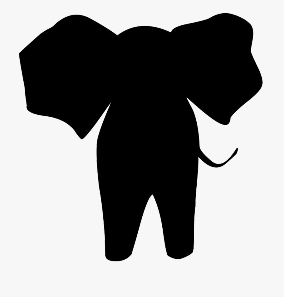 Simple elephant silhouette ears. Africa clipart easy