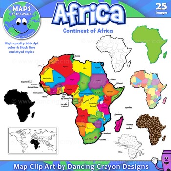 africa clipart labelled