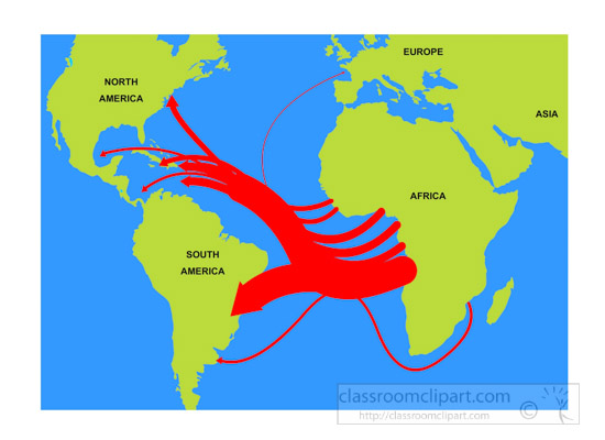 History slave trade map. Africa clipart north