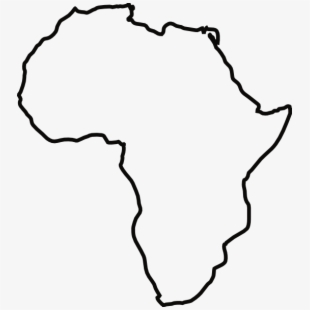 Black and white continent. Africa clipart outline