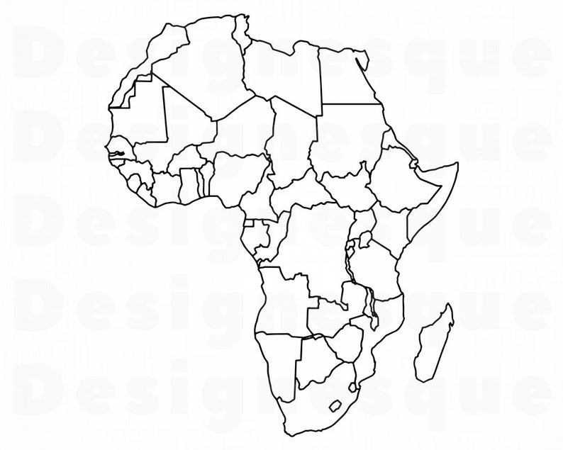 Africa clipart outline. Svg files for cricut