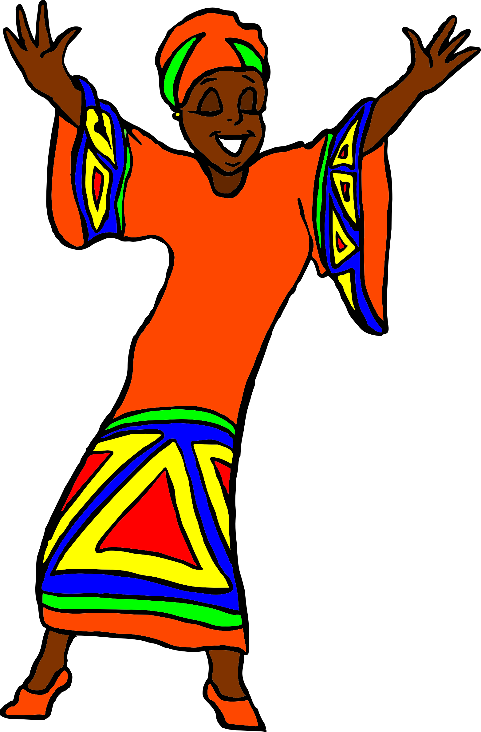 Very happy african woman. Africa clipart plain