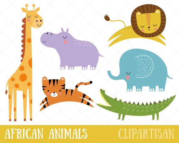 Africa clipart printable. African animals safari clip