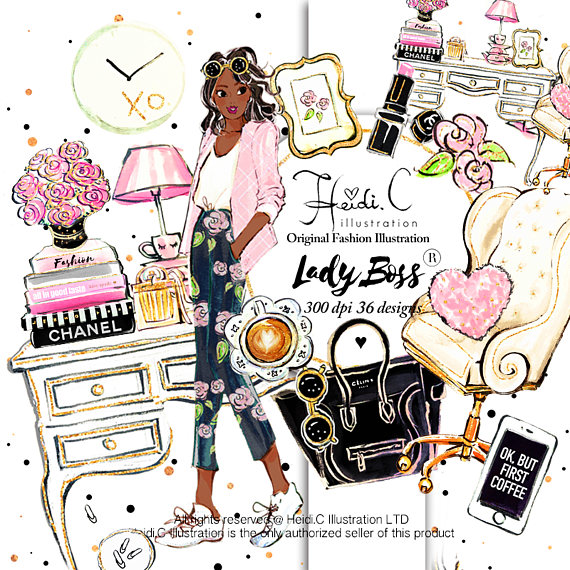 Fashion lady boss office. Africa clipart printable