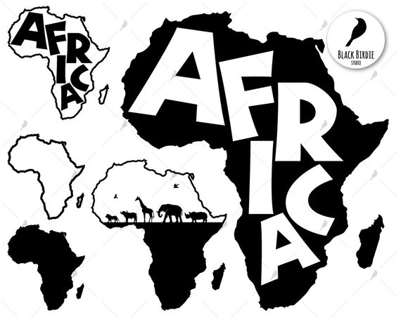 Svg map black . Africa clipart shape
