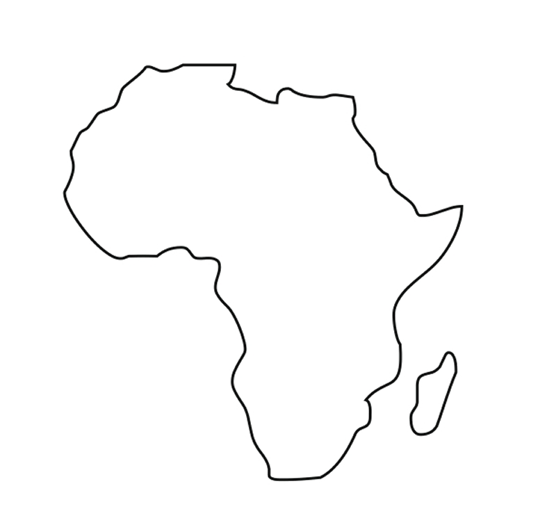 Empty map of world. Africa clipart simple