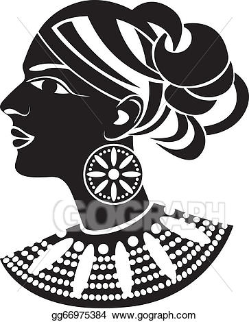 Africa clipart stencil. Vector stock female profile