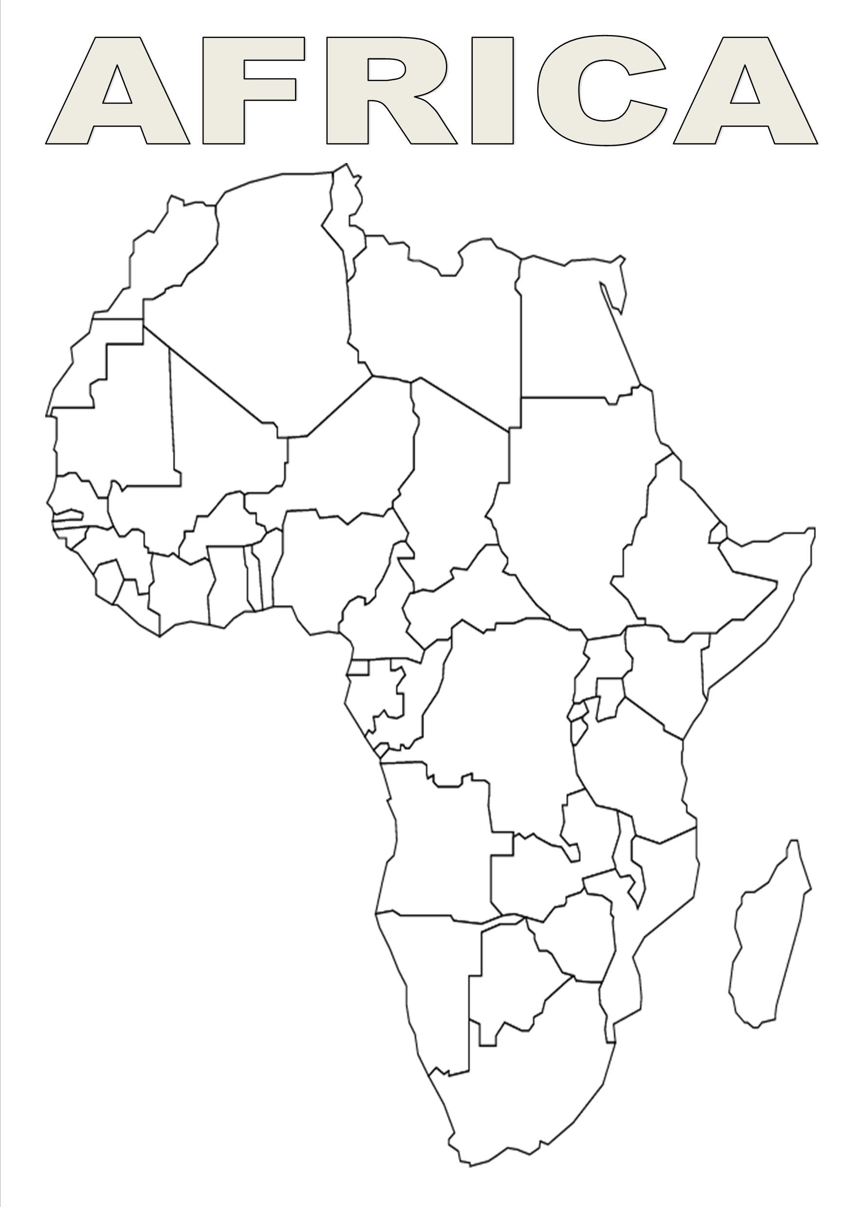 Printable Outline Map Of Africa With Countries