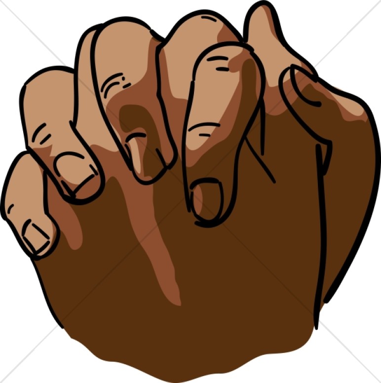 Clasped prayer. Clipart hands african american
