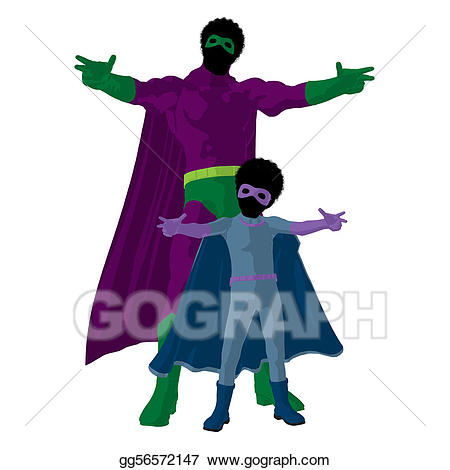 Stock illustration american super. African clipart dad