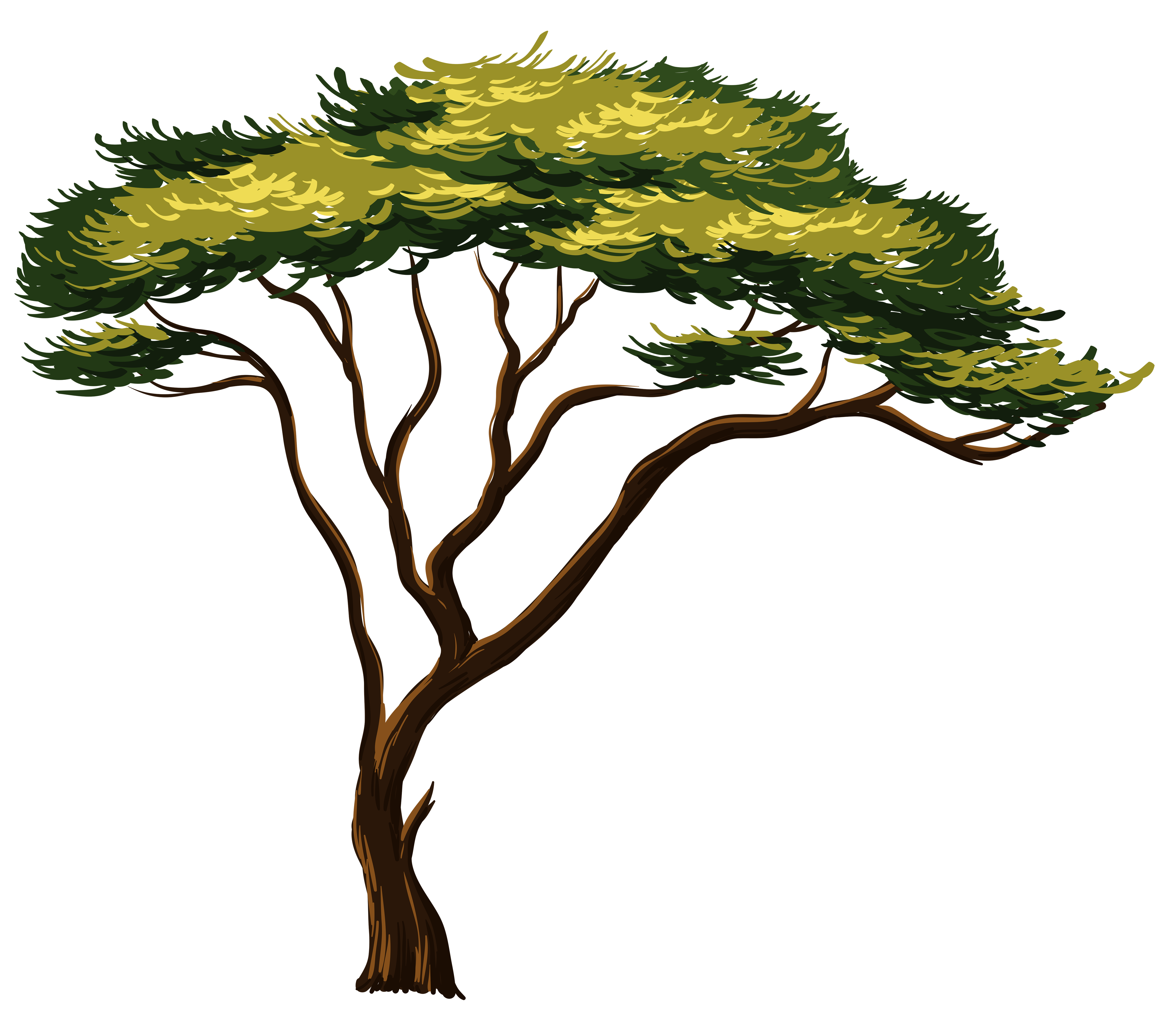 Painted african png picture. Clipart rock tree
