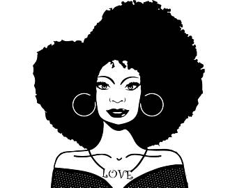 afro clipart afro lady