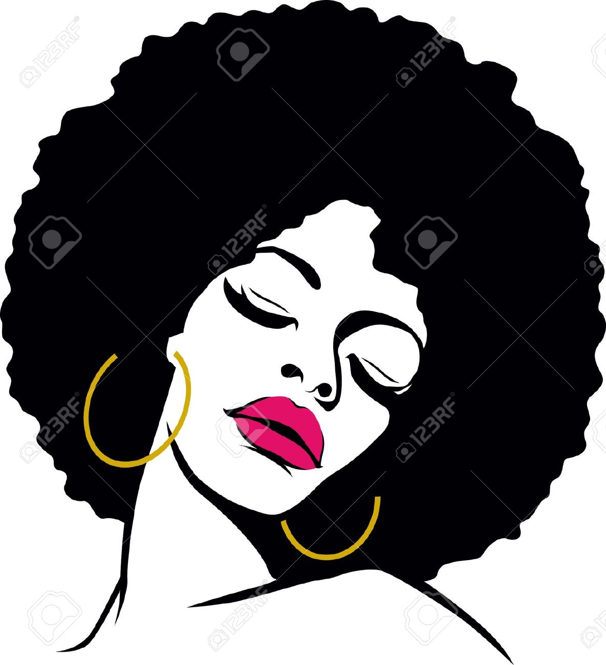 afro clipart animated