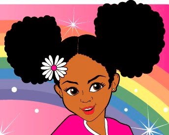 afro clipart animated