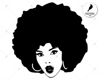 Afro clipart black and white, Afro black and white Transparent FREE for