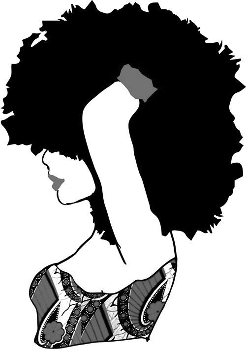 afro clipart black and white