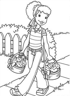 afro clipart coloring page