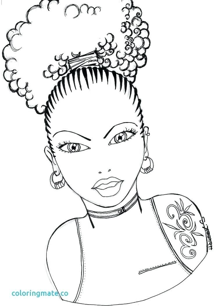 afro clipart coloring page