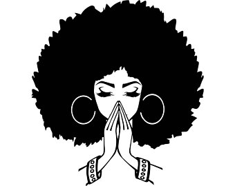 Afro clipart logo. African woman art etsy