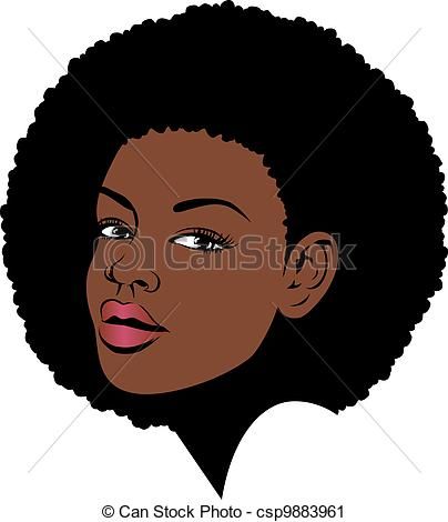 Afro clipart pop art. Vector hair american woman