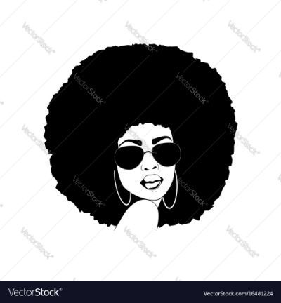 African american woman stencil. Afro clipart silhouette portrait