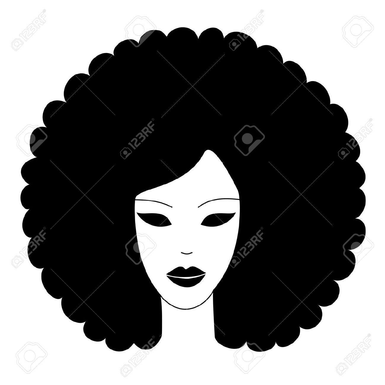 afro clipart silhouette