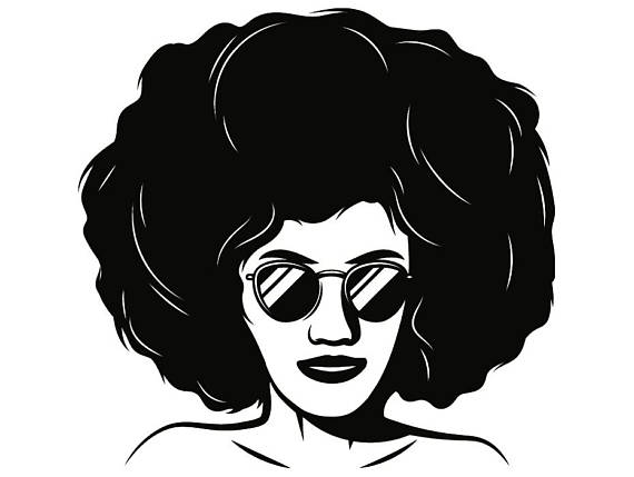 Afro clipart vector. African american woman female