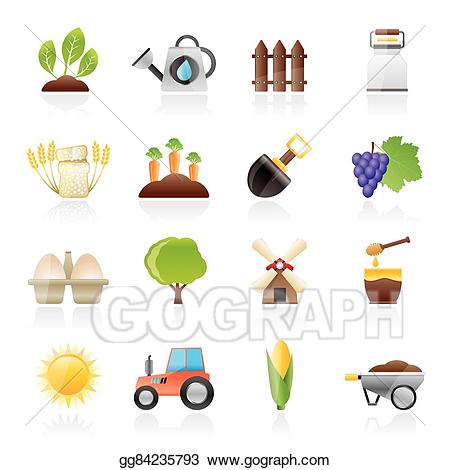 Agriculture clipart icon. Vector art and farming