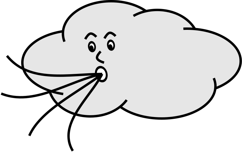 Environment clipart black and white. Wind blowing cloud panda