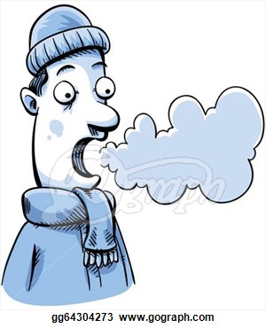 Cartoon breathing cold bay. Air clipart clip art