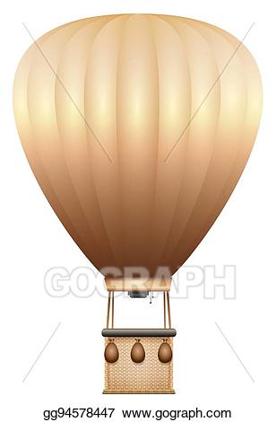 Vector art hot balloon. Air clipart old fashioned