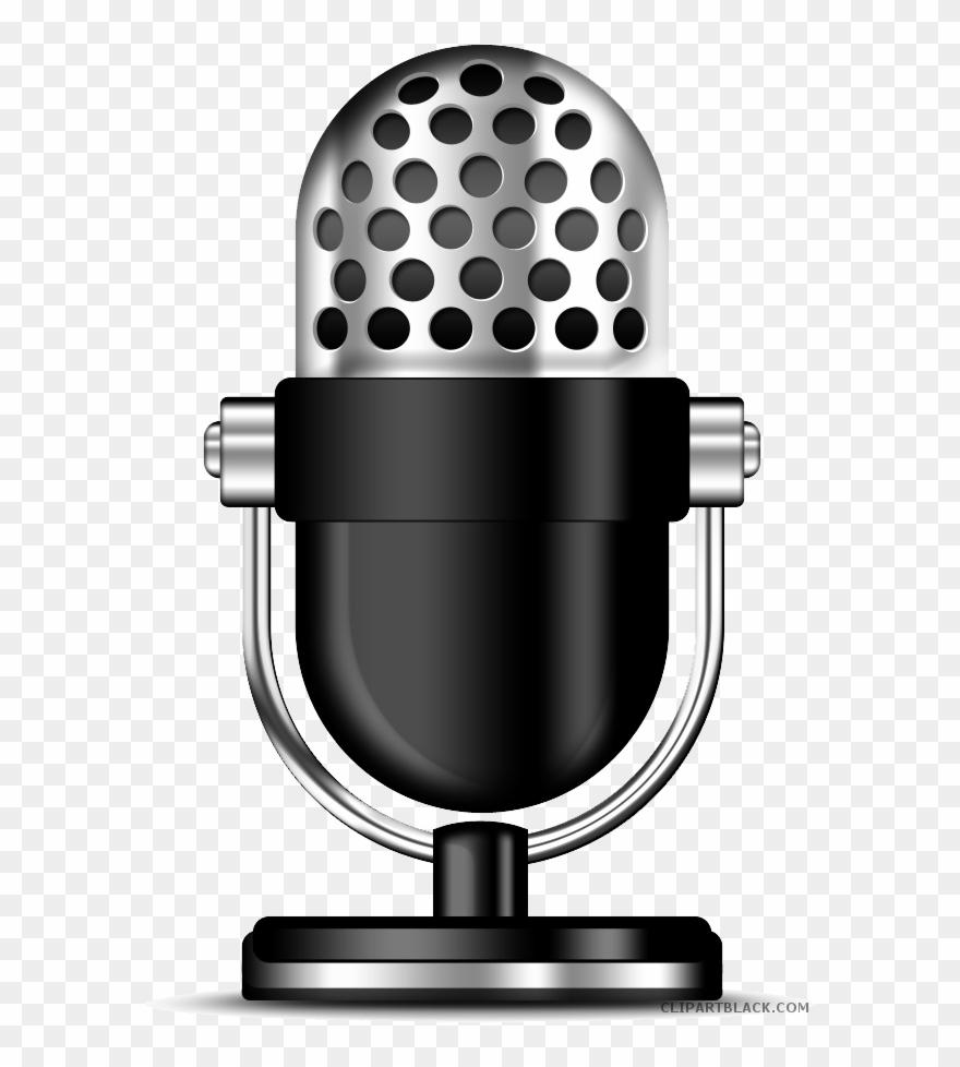 Air clipart radio mic. Microphone black and white
