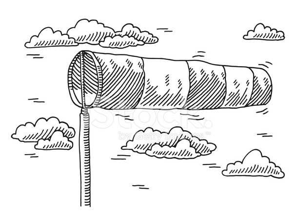 Air clipart wind speed. Windzak indicator tekening stock