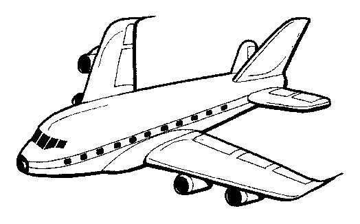 clipart plane black and white
