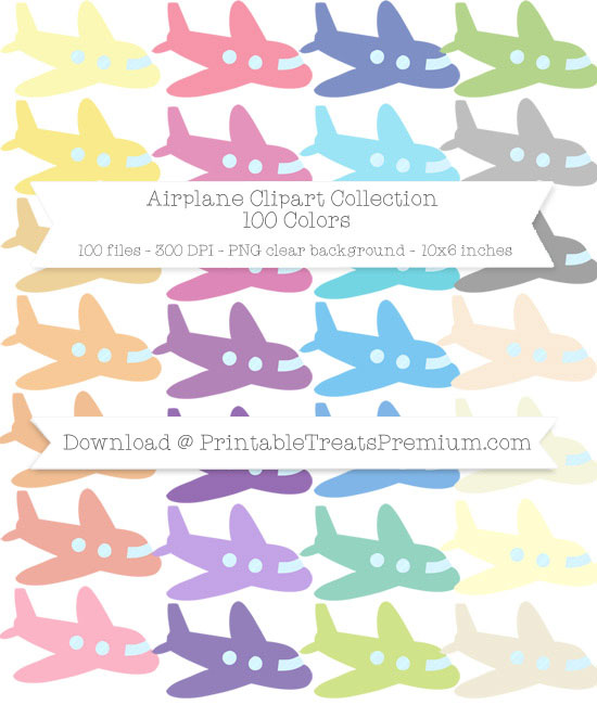 airplane clipart colorful