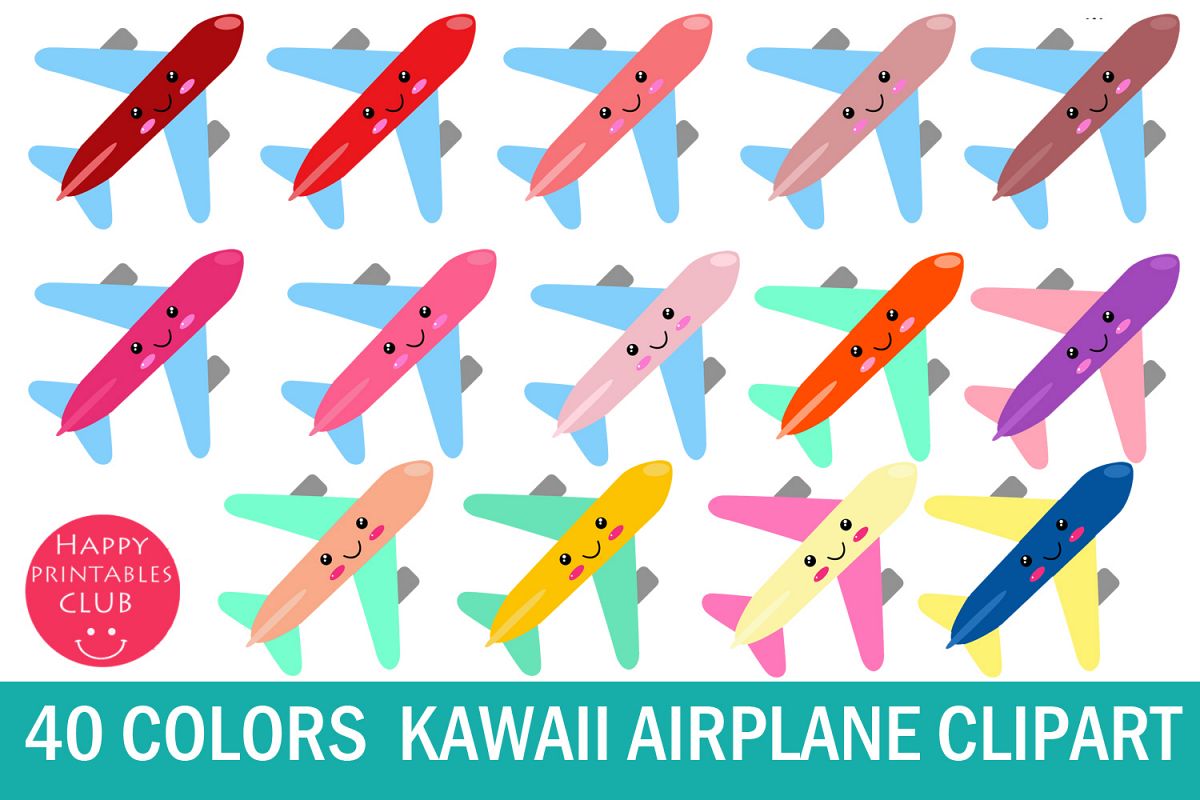 plane clipart colorful